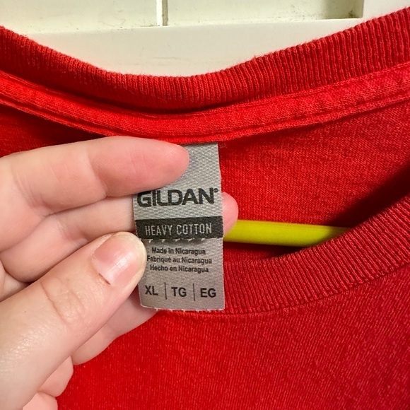 RED Short SLEEVE TEE WITH LEOPARD HEART size XL - Picture 6 of 6